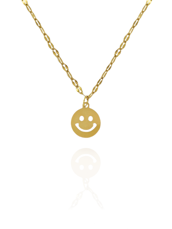 SMILEY Halskette Edelstahl Gold - Bunter Schmuck