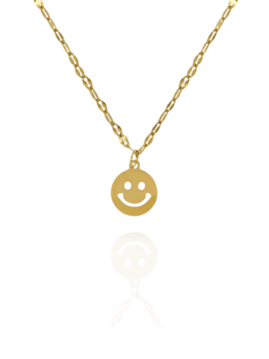 Halskette Smiley Edelstahl Gold