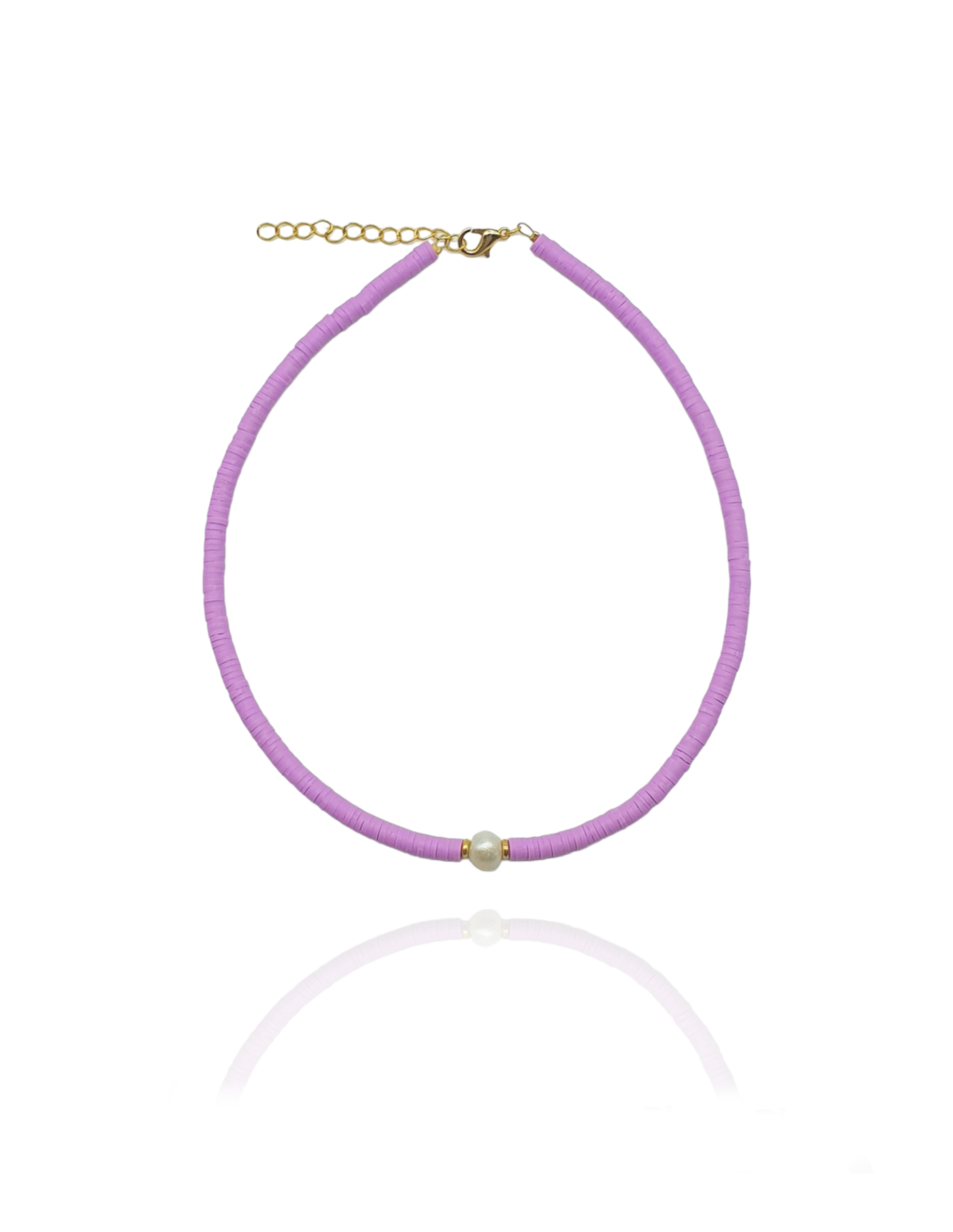 Halskette LULU Chocker Süßwasser Perle  Lila Flieder - Bunter Schmuck