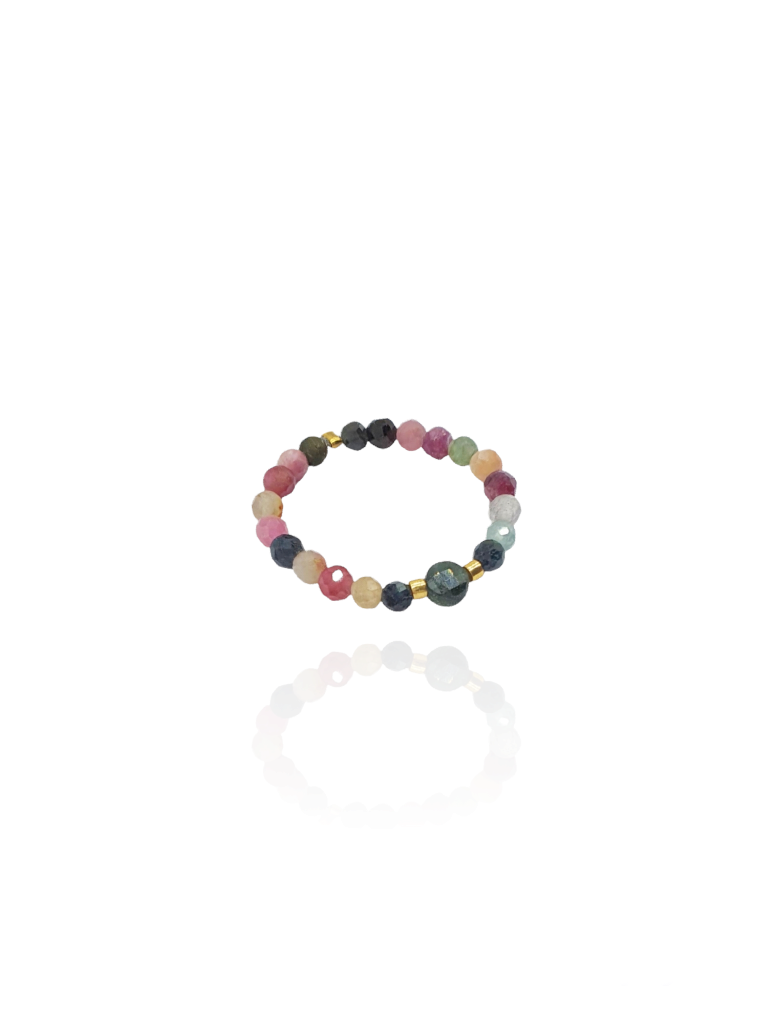 Turmalin Ring elastisch grün gold - Bunter Schmuck