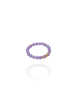 Amethyst Ring elastisch lila gold - Bunter Schmuck Amethyst Ring elastisch lila gold - Bunter Schmuck