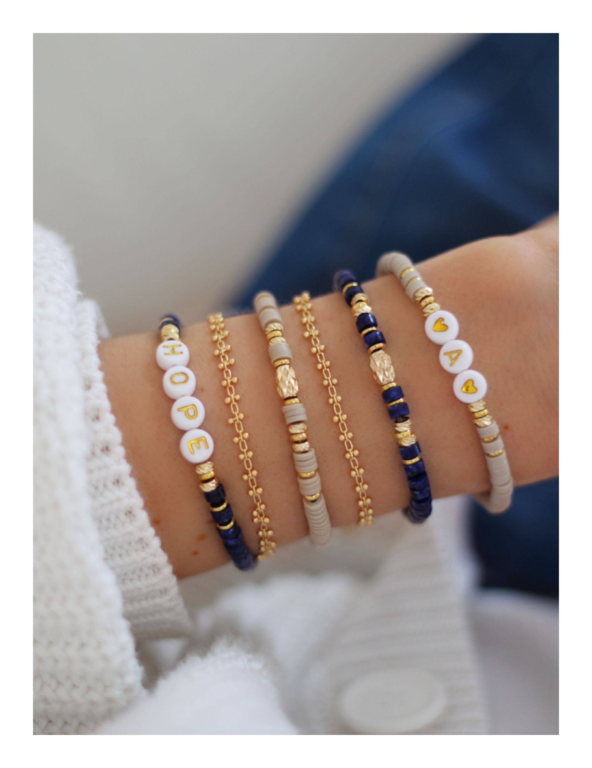 Armband TRISH Goldkugeln Messing 18k  - Bunter Schmuck