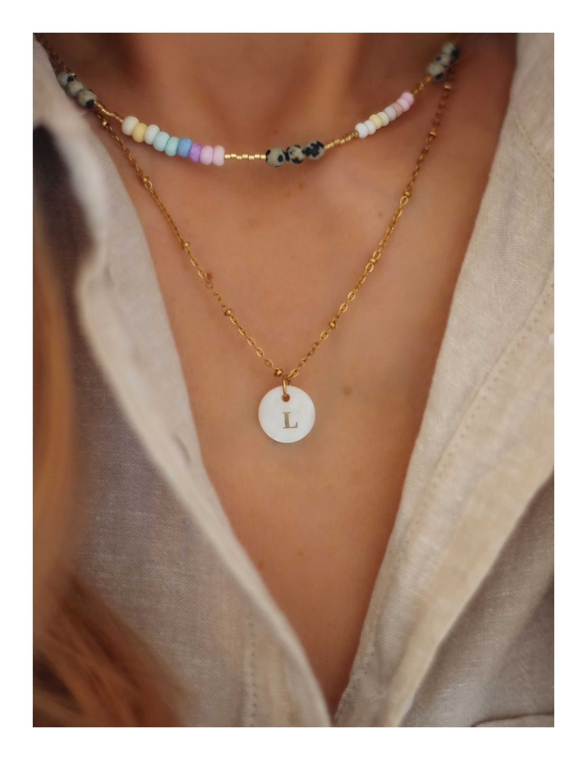 Halskette LILLY Jaspis Bunt Gold