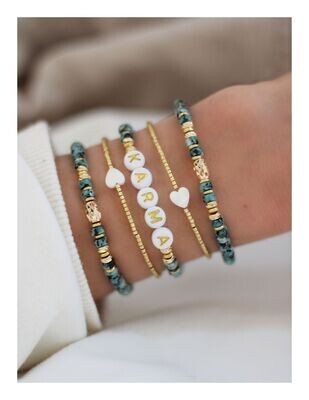 ANISE Armband HERZ Perlmutt Edelstahl Gold