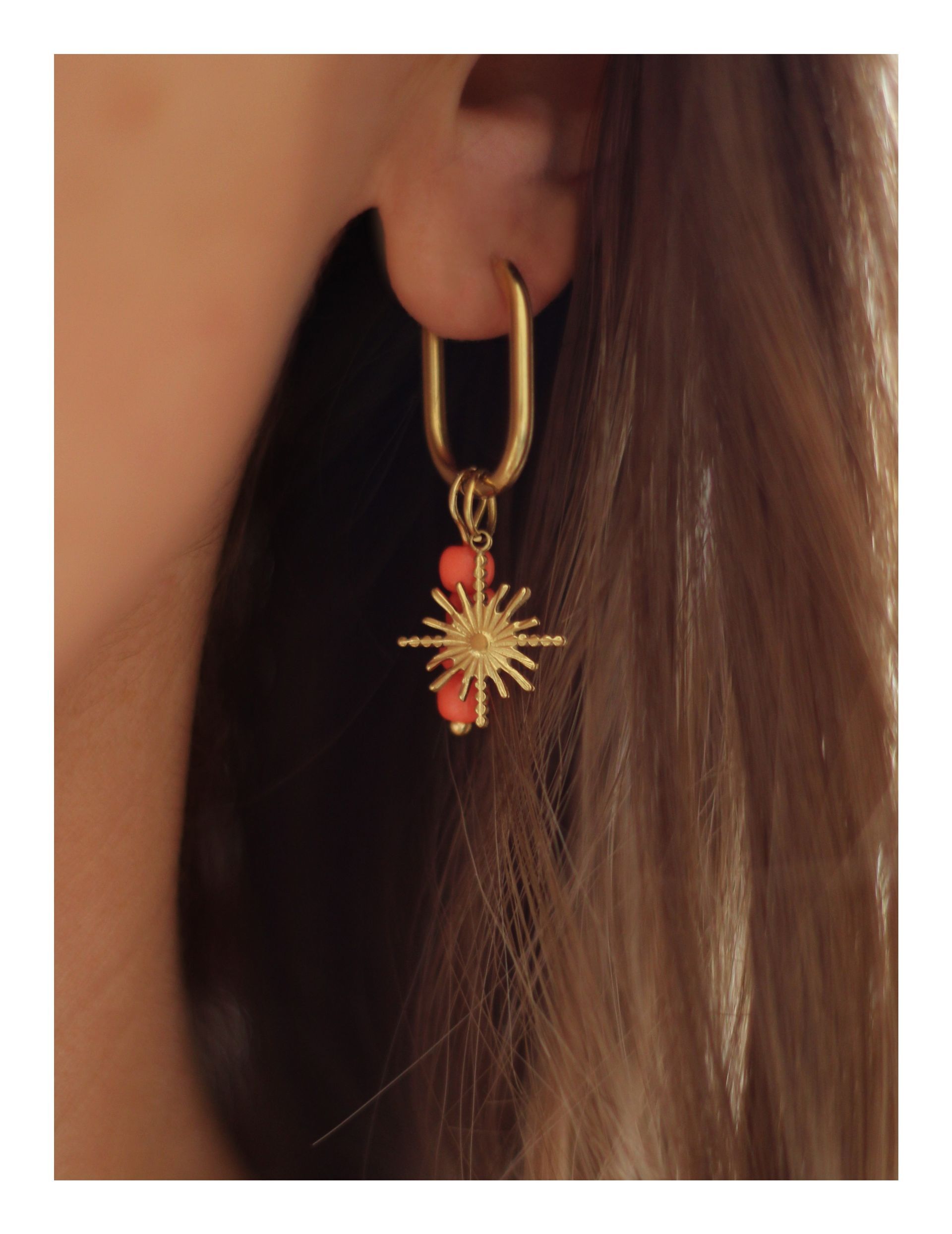 SONNE Anhänger Gold Edelstahl - Bunter Schmuck