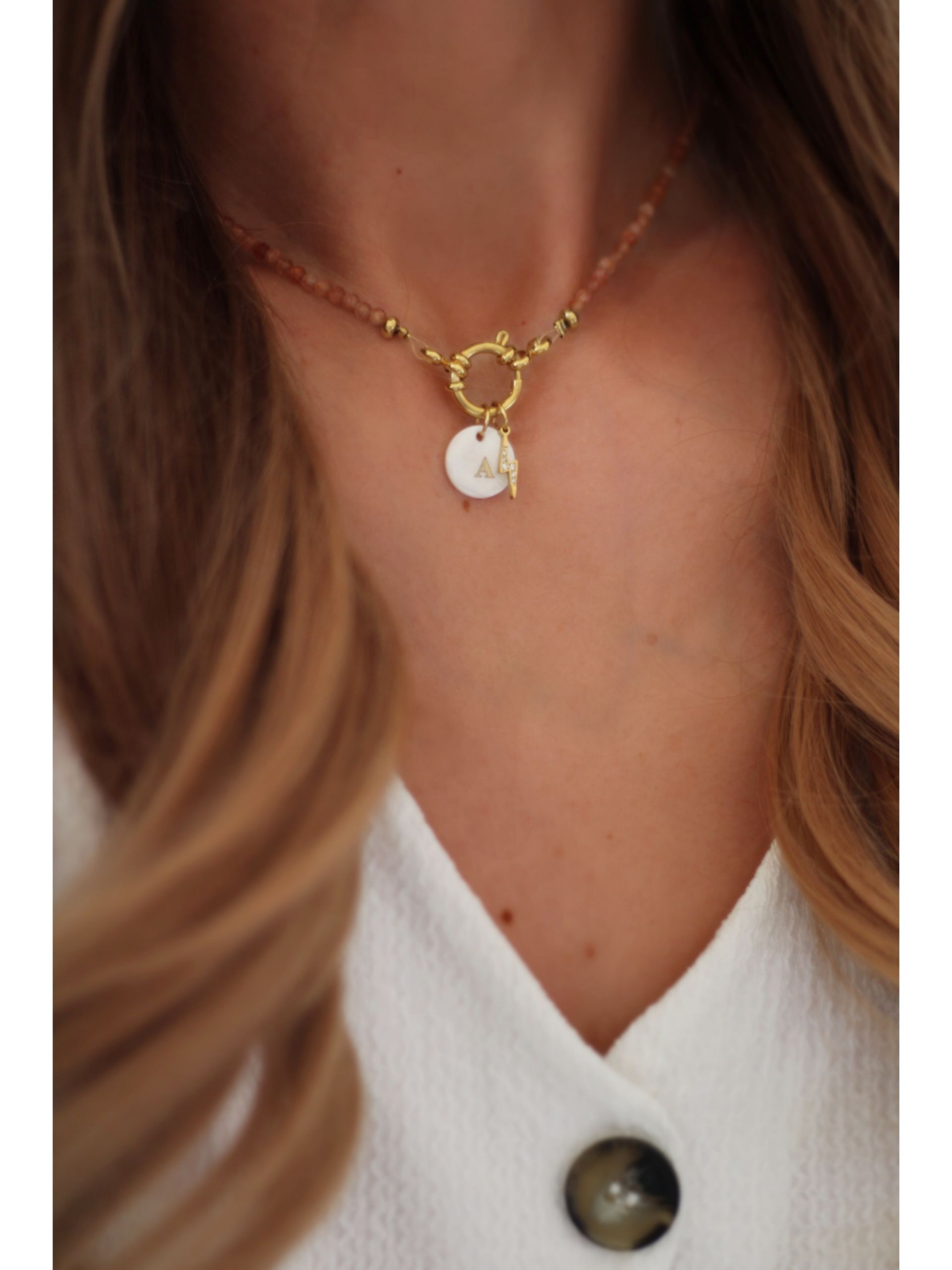 BLITZ Anhänger Gold Edelstahl - Bunter Schmuck