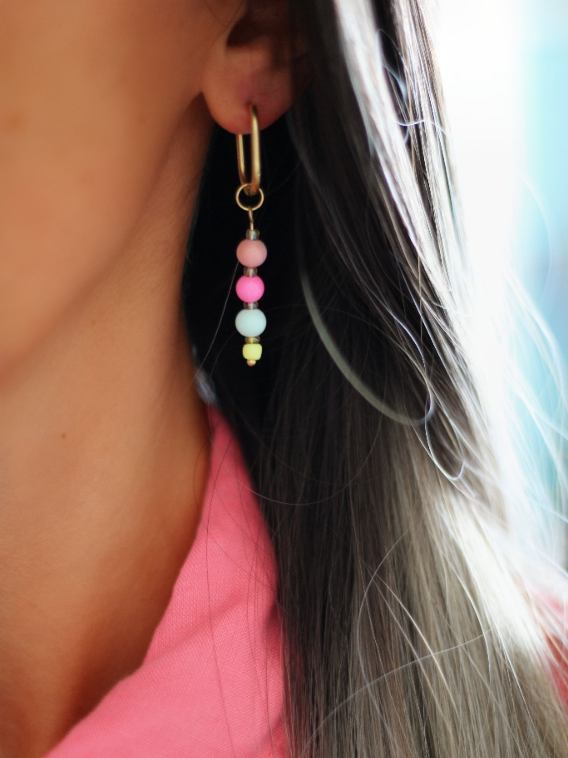 Anhänger JOY Regenbogen neon bunt gold - Bunter Schmuck