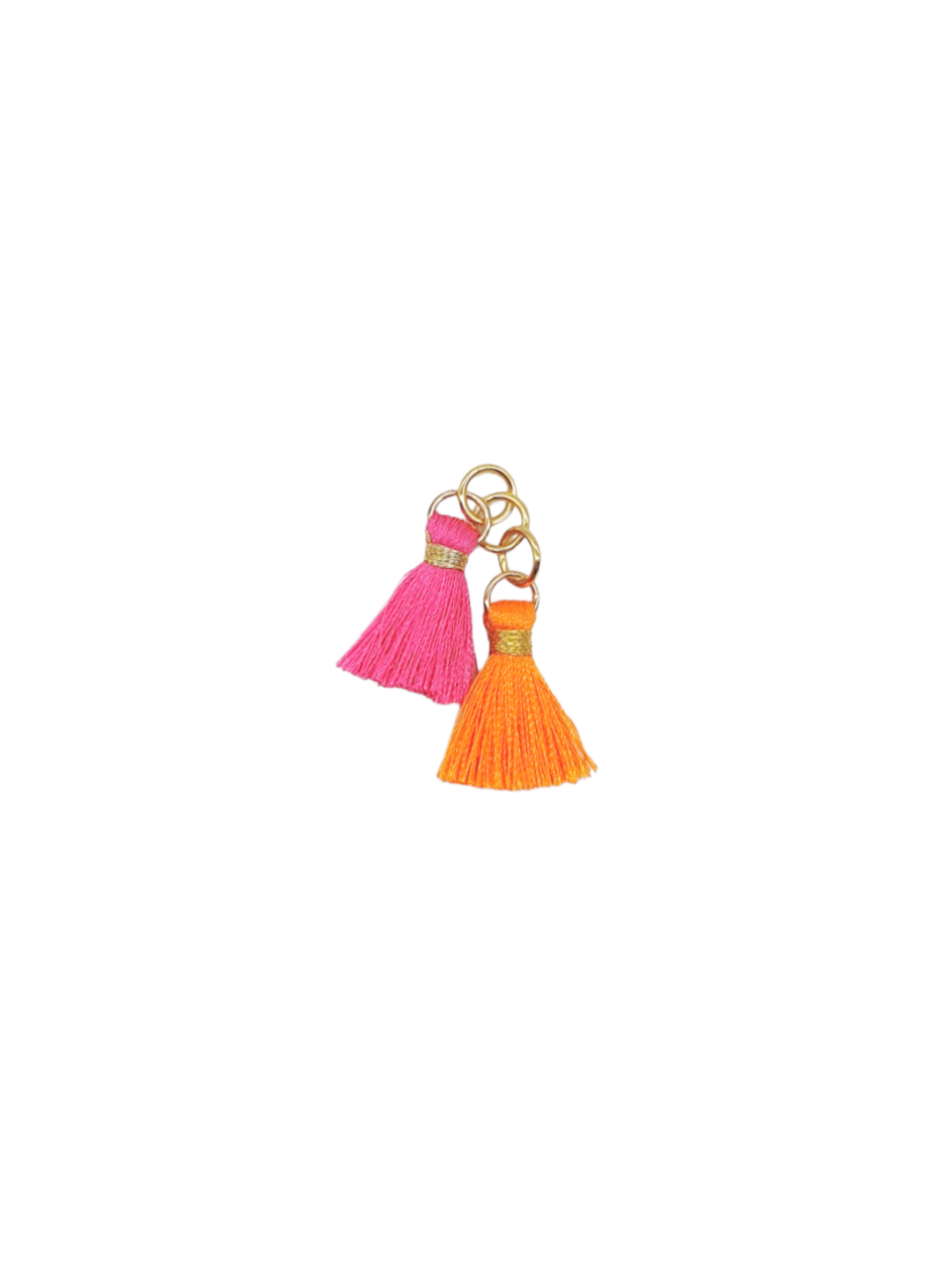 Anhänger QUASTE pink orange gold - Bunter Schmuck