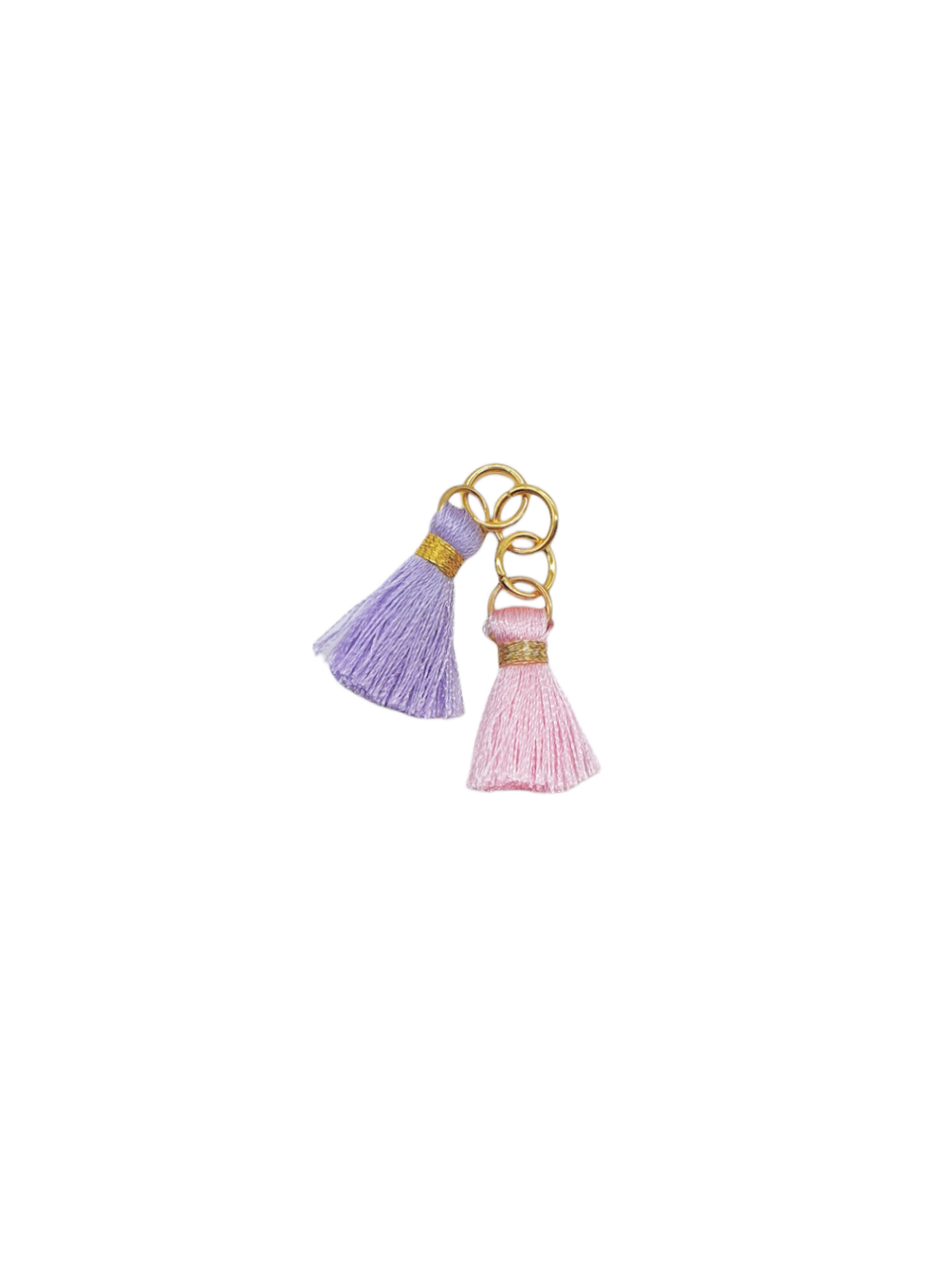 Anhänger QUASTE rosa flieder lila gold - Bunter Schmuck