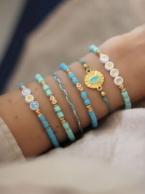 Armband SARA Türkis Grün Gold - Bunter Schmuck