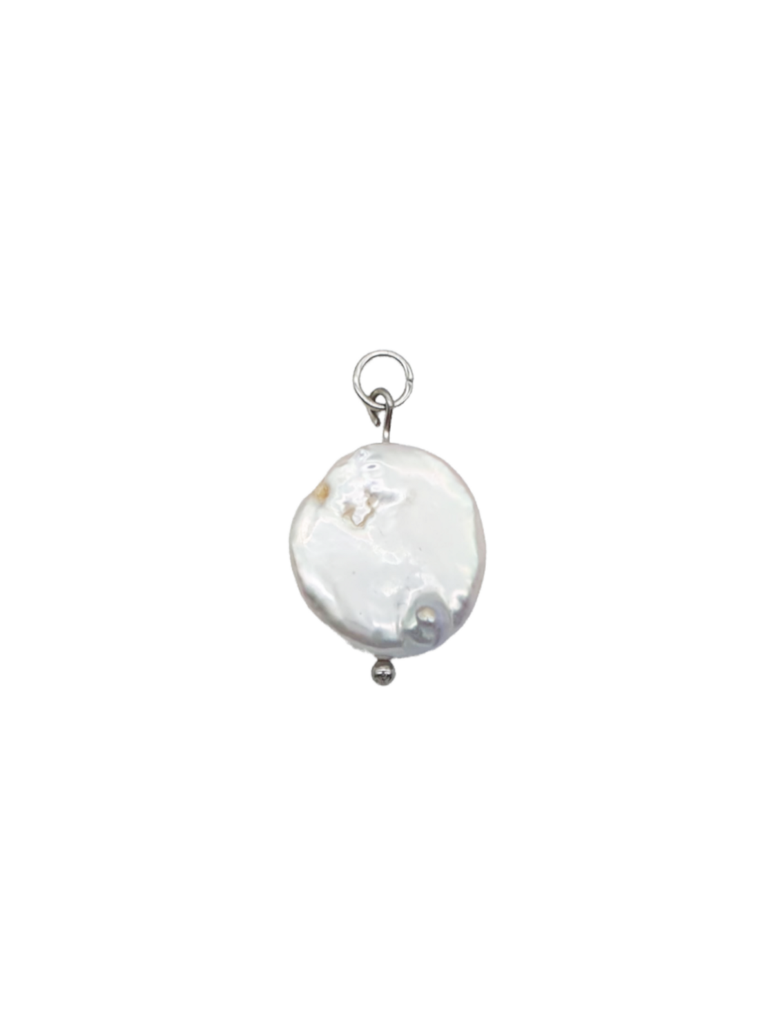 Anhänger MÜNZE Süsswasserperle XXL silber - Bunter Schmuck