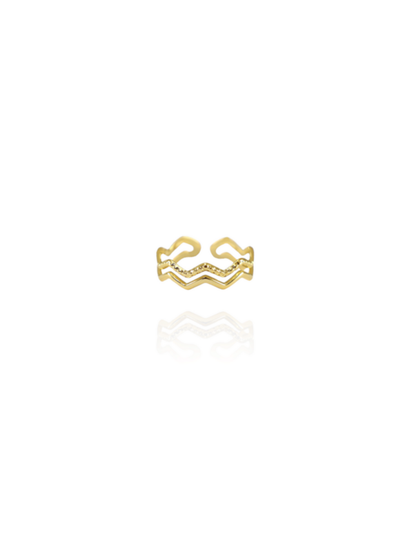 Ring ELLA Manschettenring Edelstahl gold - Bunter Schmuck