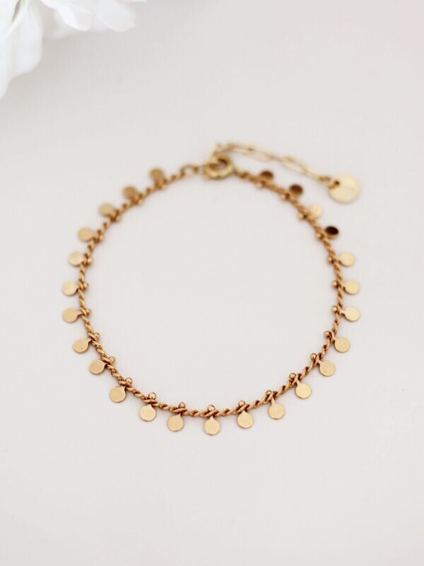 Armband TASH Goldplättchen Messing 18k  - Bunter Schmuck