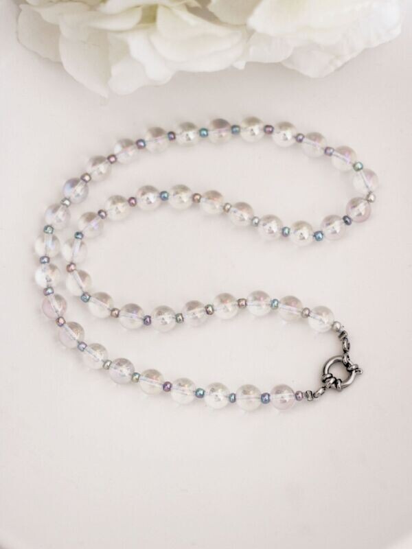 Perlen-Halskette SOLEIL Silber Mix and Match Ibiza Boho - Bunter Schmuck