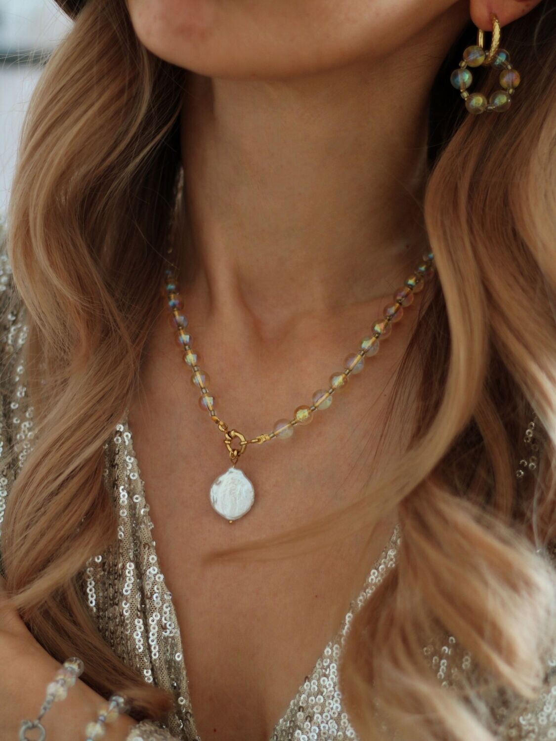 Perlen-Halskette SOLEIL Gold Mix and Match Ibiza Boho - Bunter Schmuck