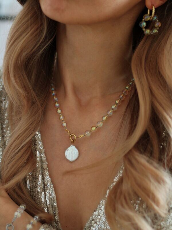 Perlen-Halskette SOLEIL Gold Mix and Match Ibiza Boho - Bunter Schmuck