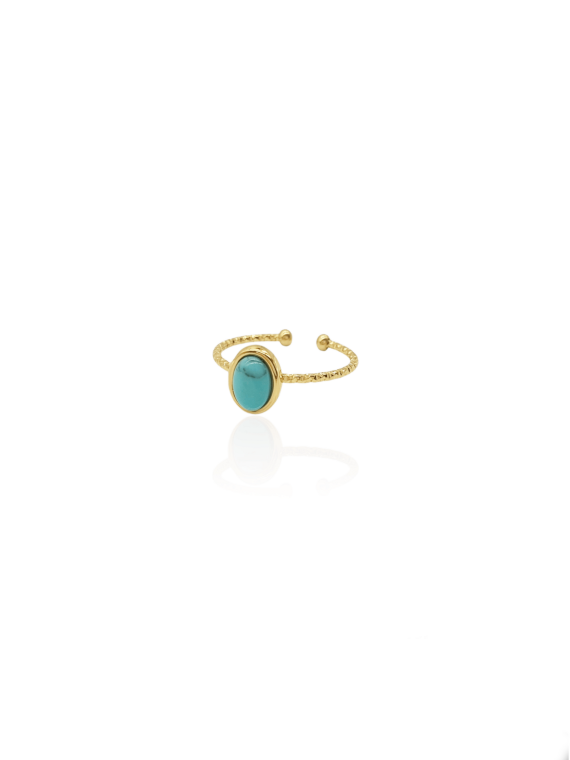 Ring ERA Türkis Edelstahl gold wasserfest - Bunter Schmuck