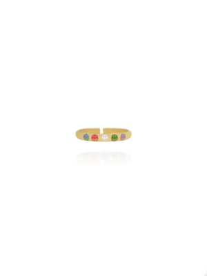 Ring SMILEY bunt Edelstahl gold wasserfest - Bunter Schmuck