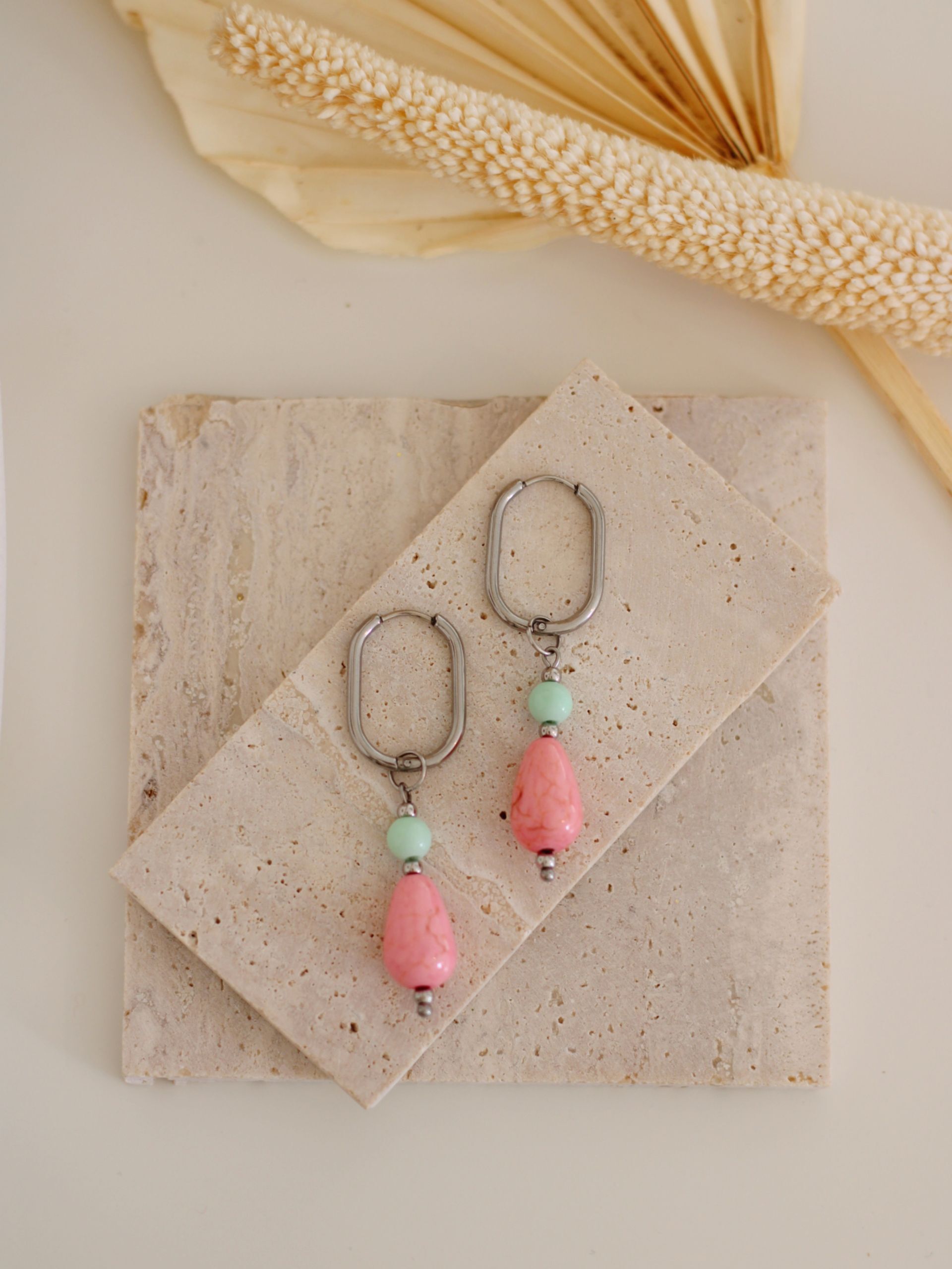 Anhänger YASI Statement Rosa Türkis Silber - Bunter Schmuck