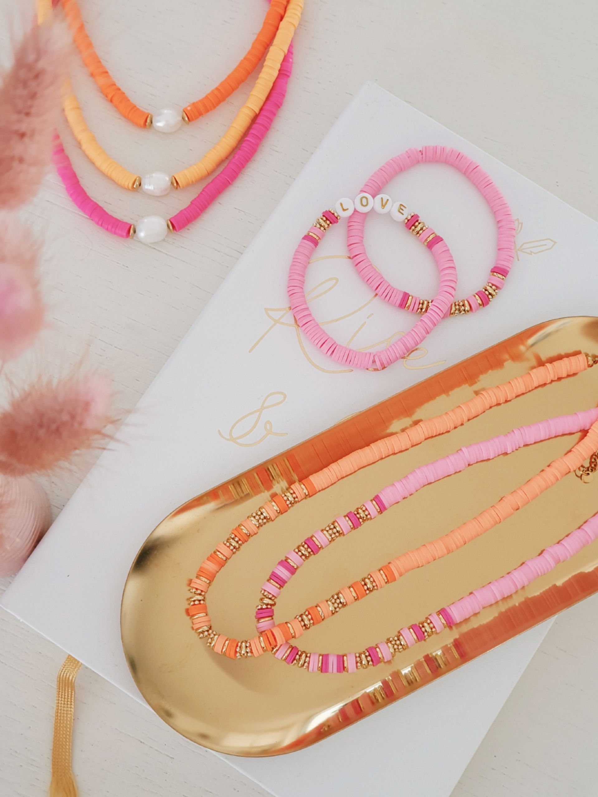 Halskette LULU Süßwasserperle XL ORANGE neon - Bunter Schmuck