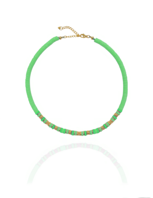Halskette MAVIE Choker Grün Katsuki Gold - Bunter Schmuck