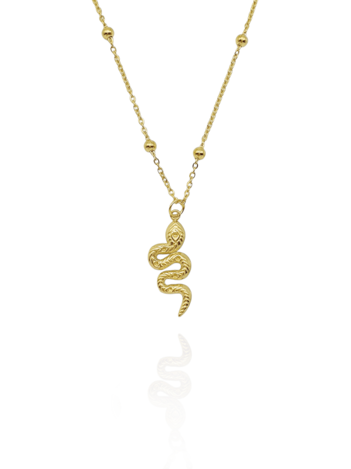 ENI Halskette Schlange Edelstahl Gold - Bunter Schmuck