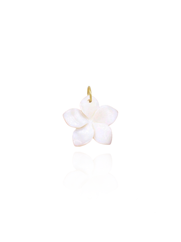 PLUMERIA Anhänger Perlmutt Weiß Gold Silber - Bunter Schmuck