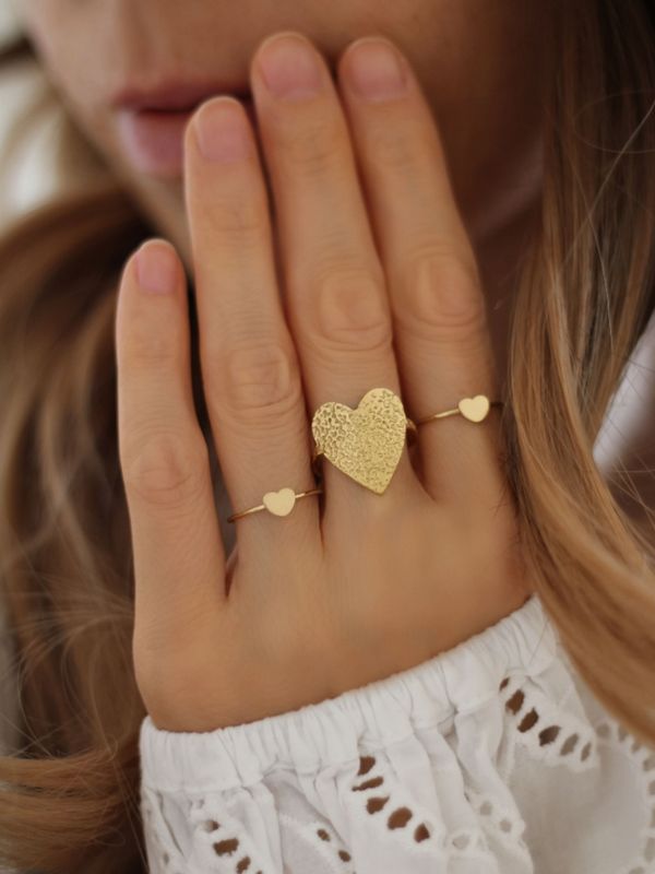 Ring mit Herz CUORE Herzring Edelstahl Gold - Bunter Schmuck