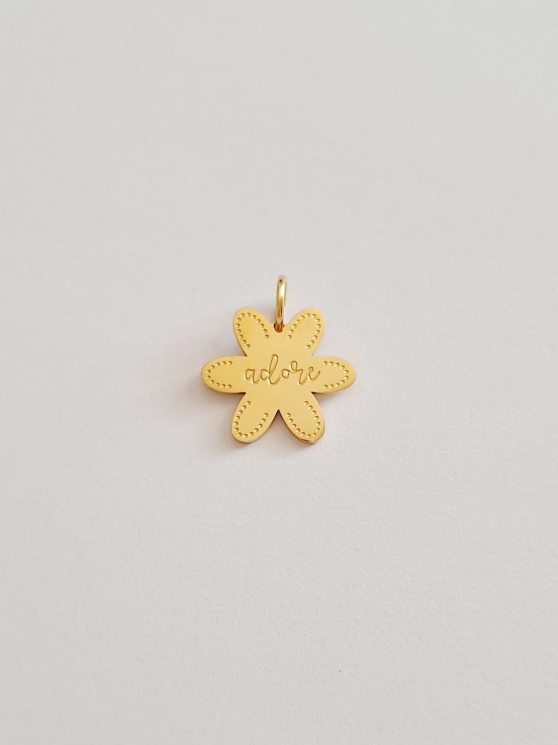 ADORE Blume Anhänger Edelstahl Gold - Bunter Schmuck