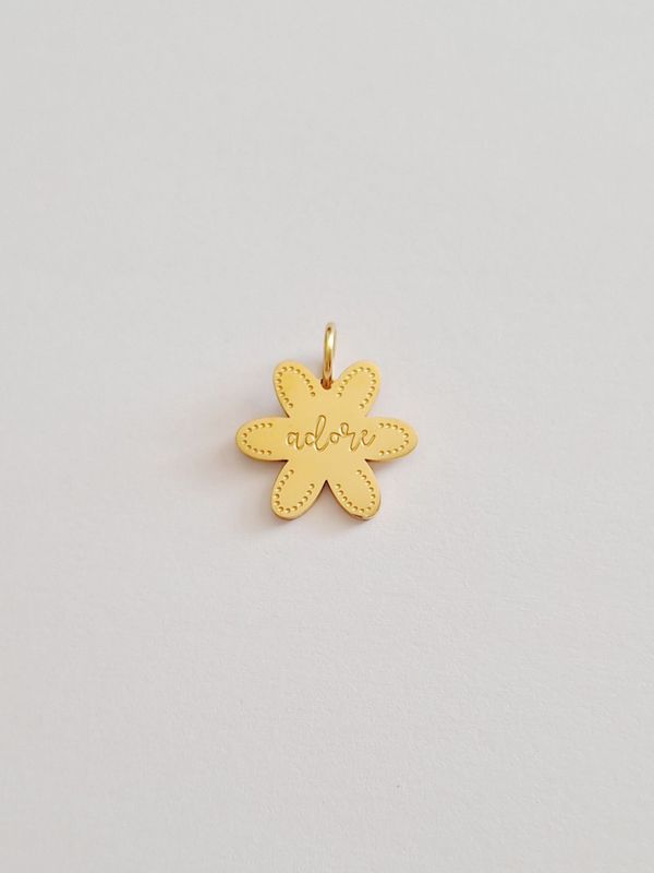 ADORE Blume Anhänger Edelstahl Gold - Bunter Schmuck