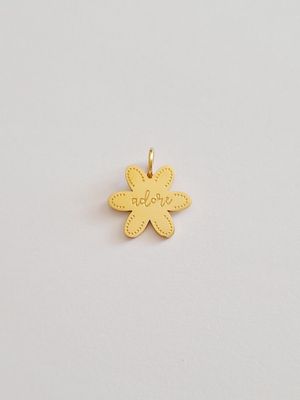 ADORE Blume Anhänger Edelstahl Gold - Bunter Schmuck