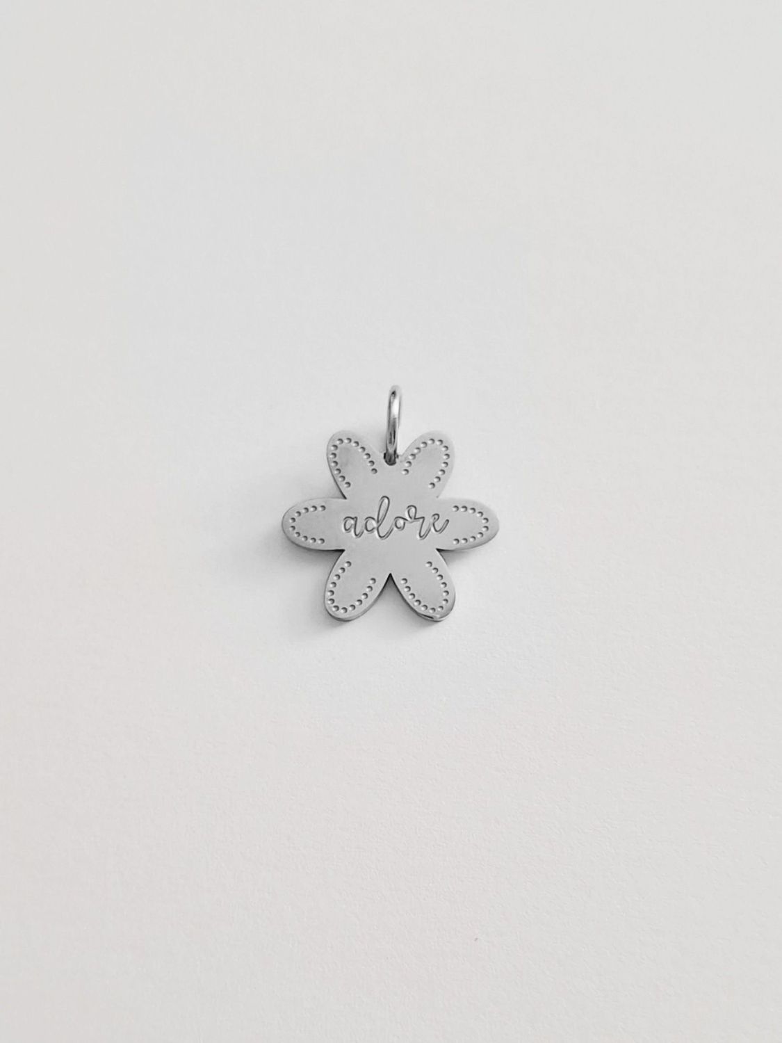 ADORE Blume Anhänger Edelstahl Silber - Bunter Schmuck