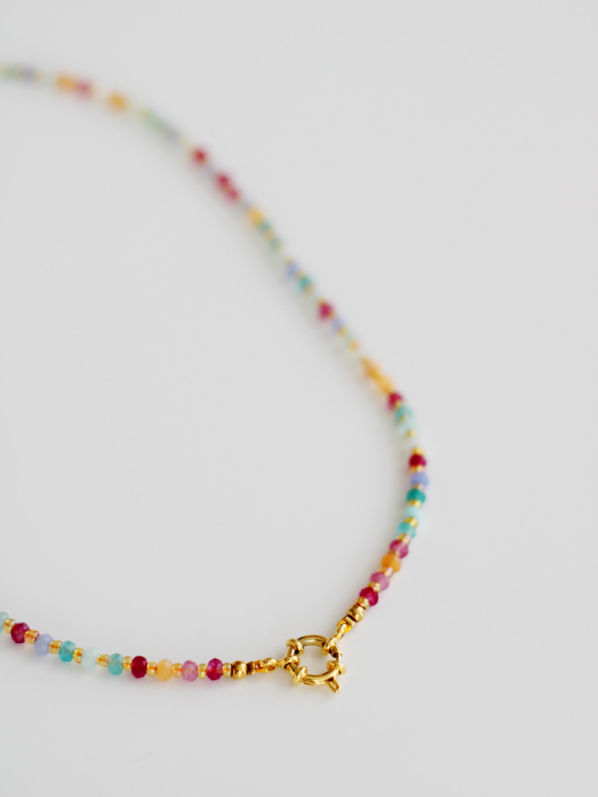 Bunte Halbedelstein Halskette HANNI gold  - Bunter Schmuck