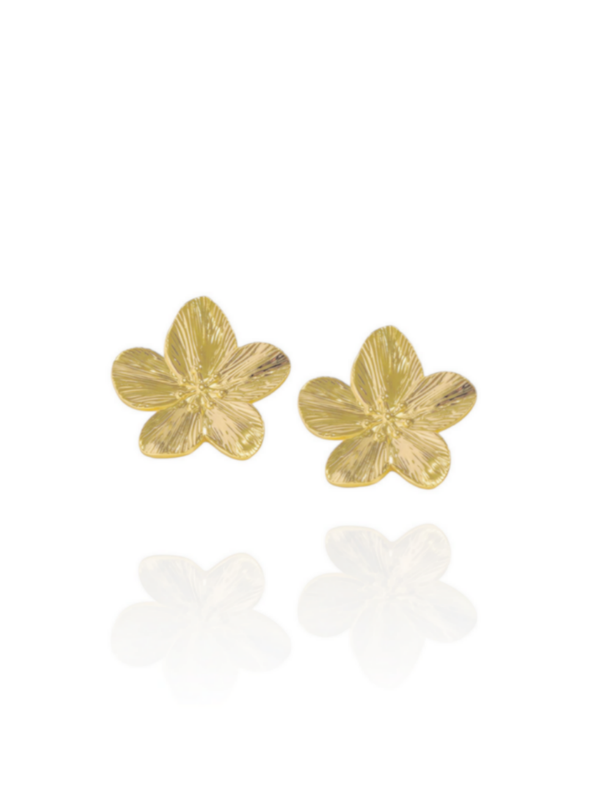 FLORA Große Blumen Ohrringe Ohrstecker Edelstahl Gold Statement - Bunter Schmuck