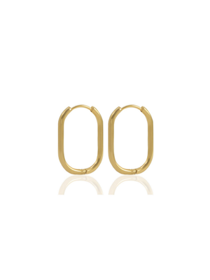 Creolen NATI Ohrringe Oval 20mm Gold Edelstahl - Bunter Schmuck