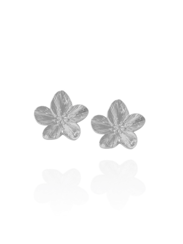 FLORA Große Blumen Ohrringe Ohrstecker Edelstahl Silber Statement - Bunter Schmuck