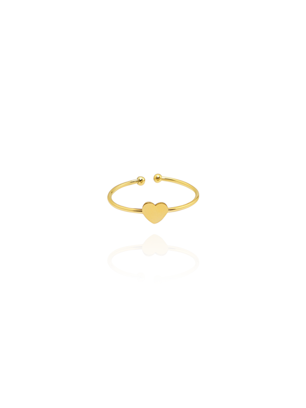 MINI Herz Ring Edelstahl Gold - Bunter Schmuck