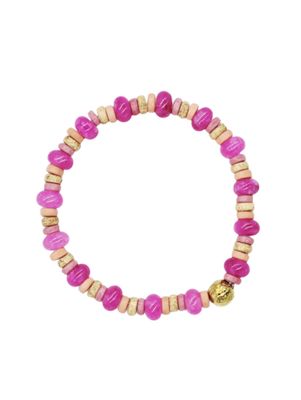 LIV Boho Armband aus Jade, Keramik & Edelstahl in Pink und Gold – Bunter Schmuck