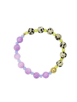 NOA Armband mit Dalmatiner-Jaspis & Jade im Color-Blocking-Look – Bunter Schmuck