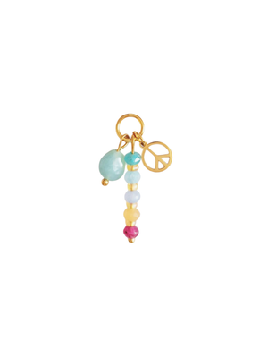 HANNI Handgemachter Anhänger bunte Edelsteinperlen Peace-Zeichen - Bunter Schmuck