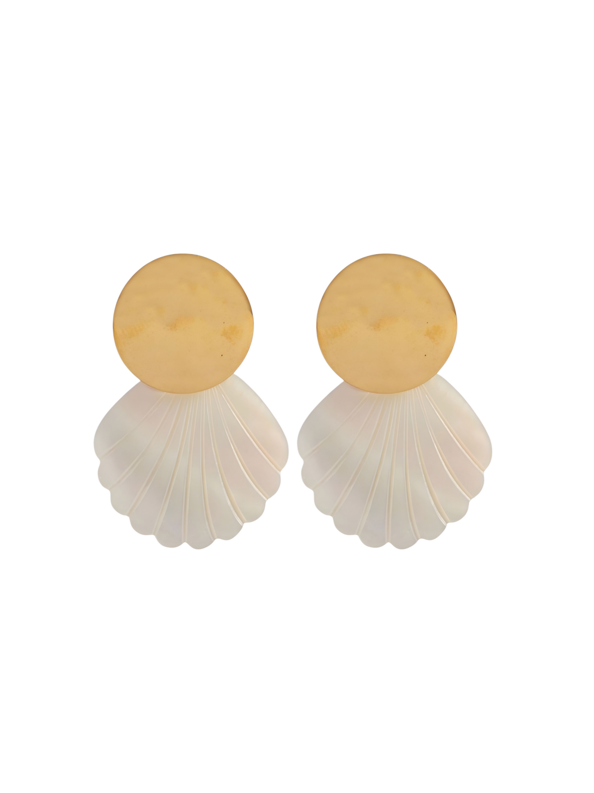 CAPRI Muschel-Ohrringe aus Perlmutt Edelstahl Gold - Bunter Schmuck