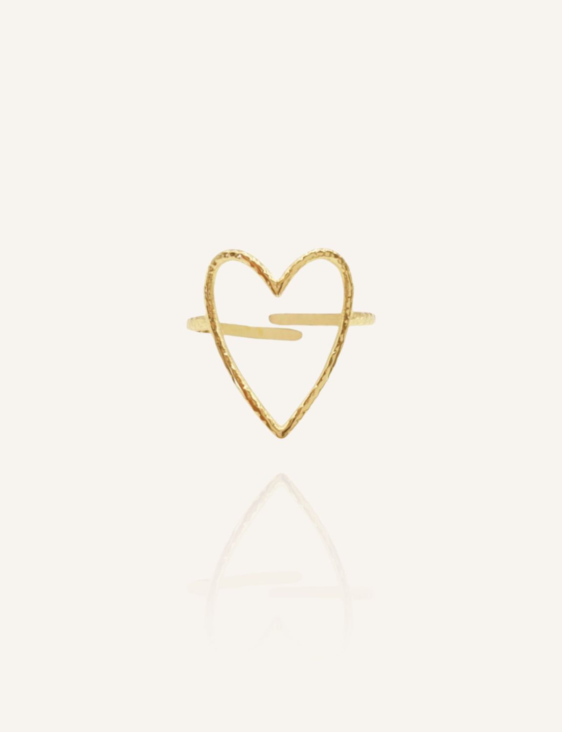 Zarter, goldener Ring DAMIR in Herzform. Ein Schmuckstück für die Ewigkeit aus Edelstahl - Bunter Schmuck
