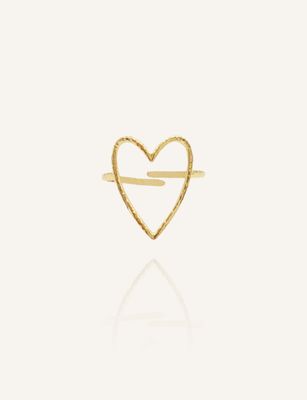 Zarter, goldener Ring DAMIR in Herzform. Ein Schmuckstück für die Ewigkeit aus Edelstahl - Bunter Schmuck