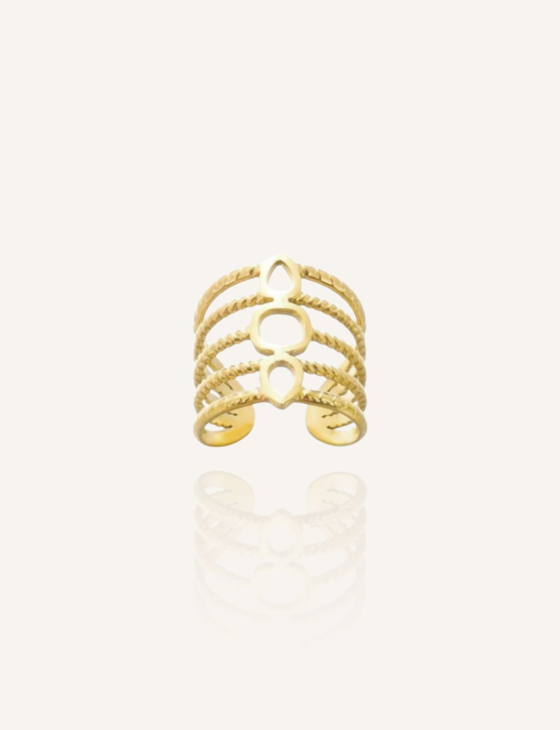 INCA Wasserfester Hippie Ring Edelstahl 18k Gold - Bunter Schmuck