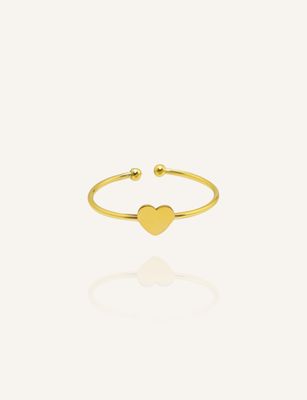 Hübscher, verstellbarer Manschettenring aus Edelstahl in Form eines Herzens, zart und das perfekte, kleine Geschenk.