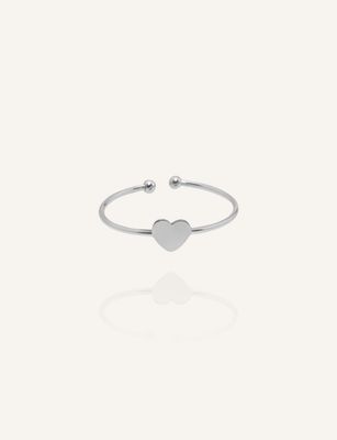 Hübscher, verstellbarer Manschettenring aus Edelstahl in Form eines Herzens, zart und das perfekte, kleine Geschenk.