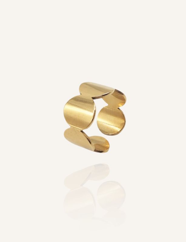 Ring MANA Manschettenring Kreise Edelstahl gold - Bunter Schmuck
