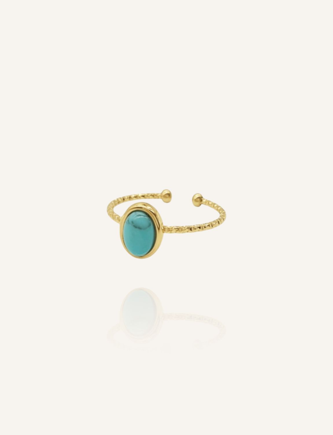 Ring ERA Türkis Edelstahl gold wasserfest - Bunter Schmuck