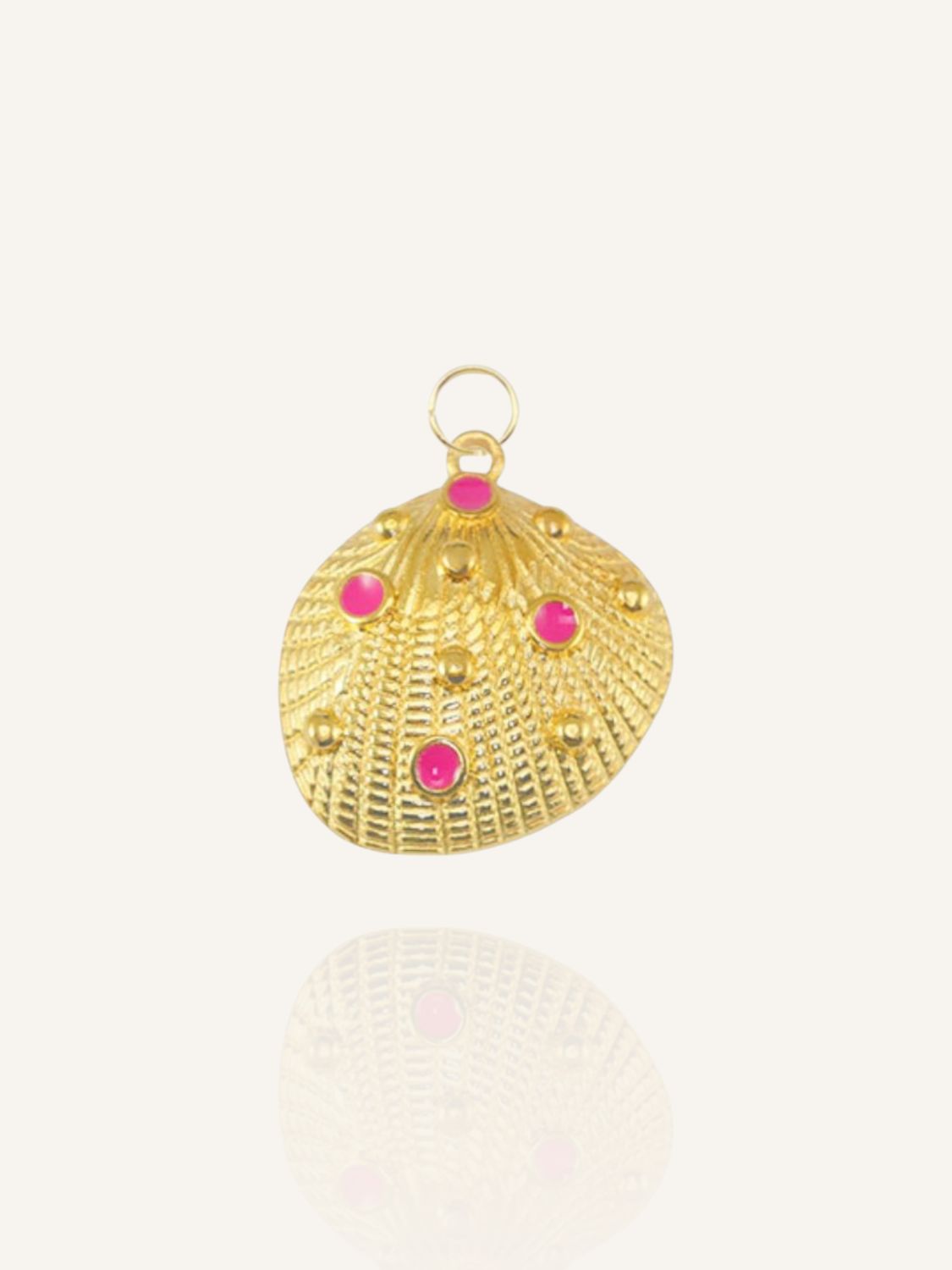 Großer Muschel Anhänger Pink Rosa Gold - Bunter Schmuck
