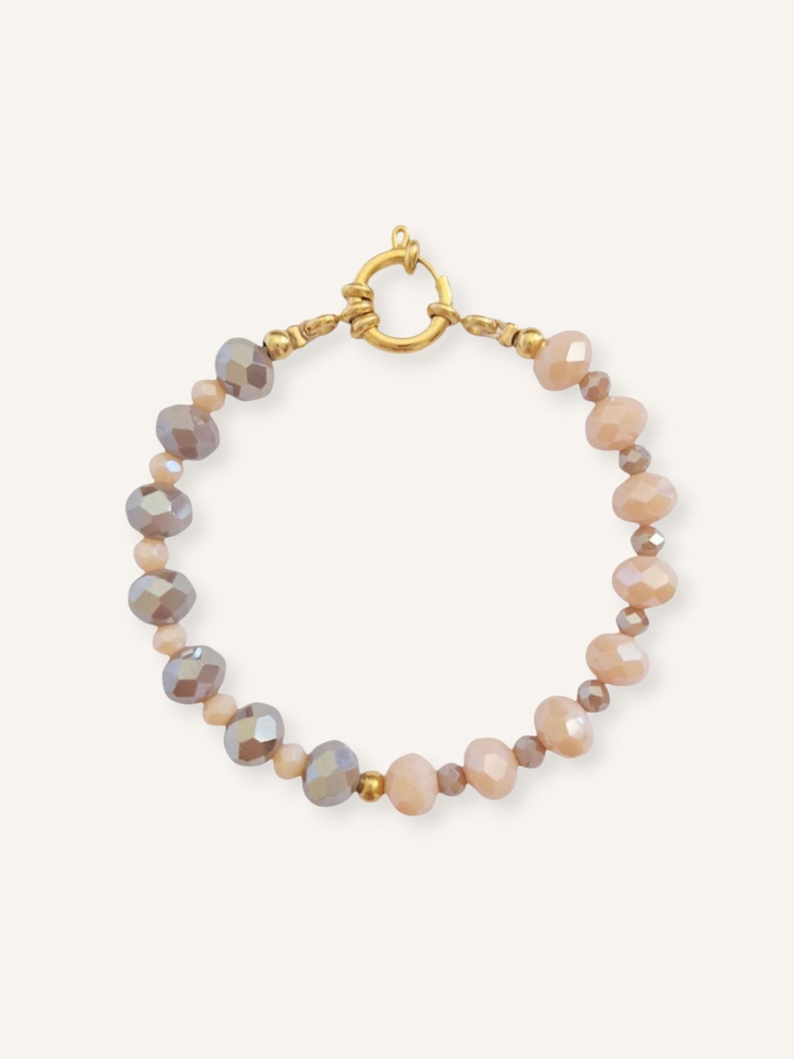 Handgemachtes Perlenarmband in Color-Blocking-Optik mit braunen & beige Glasperlen Gold - Kühle Brauntöne für deinen Look